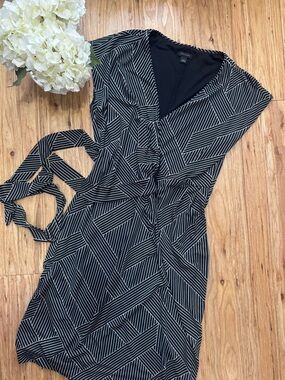 Ann Taylor Striped Wrap Dress